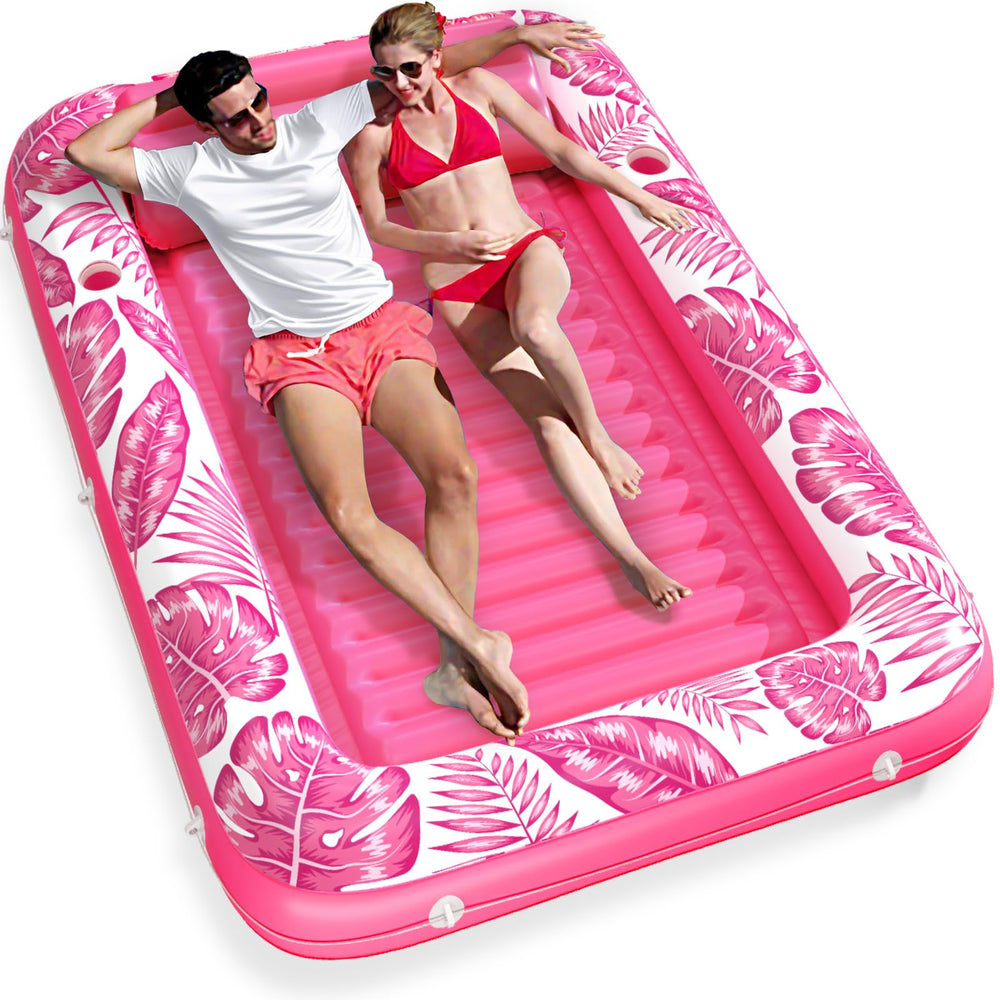 Jasonwell inflatable tanning pool lounger front view, spacious 89x67 inches for lounging.