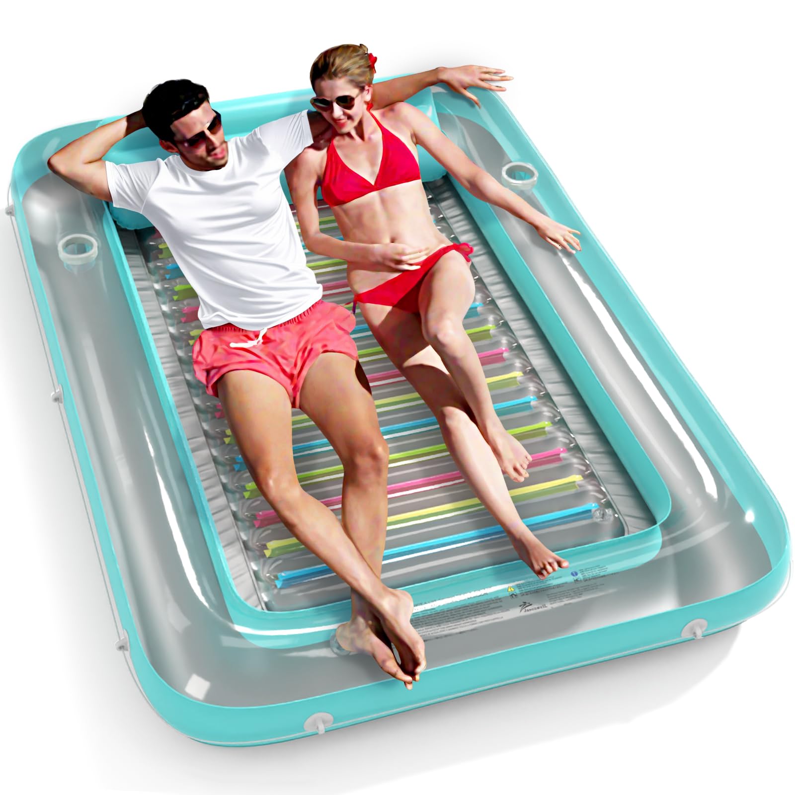 Jasonwell inflatable tanning pool lounger outer view highlights spacious XL lounging area