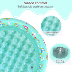 Jasonwell inflatable pool with cushioned bottom supporting safe play.