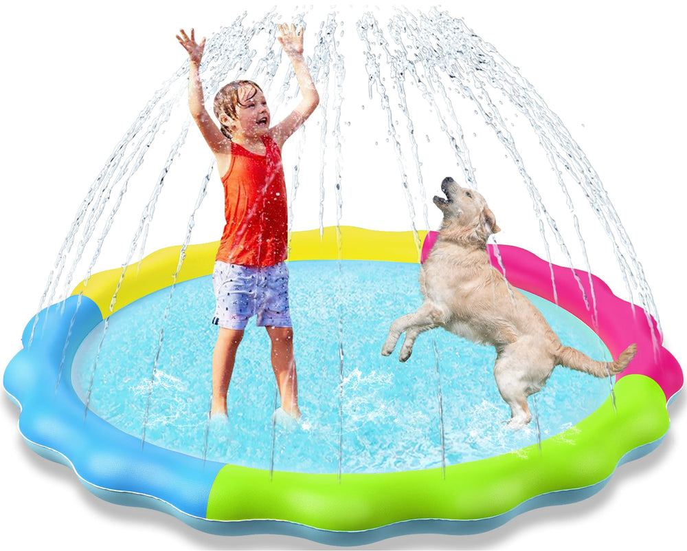 Jasonwell Kids Splash Pad front view shows a safe non-slip surface for play.