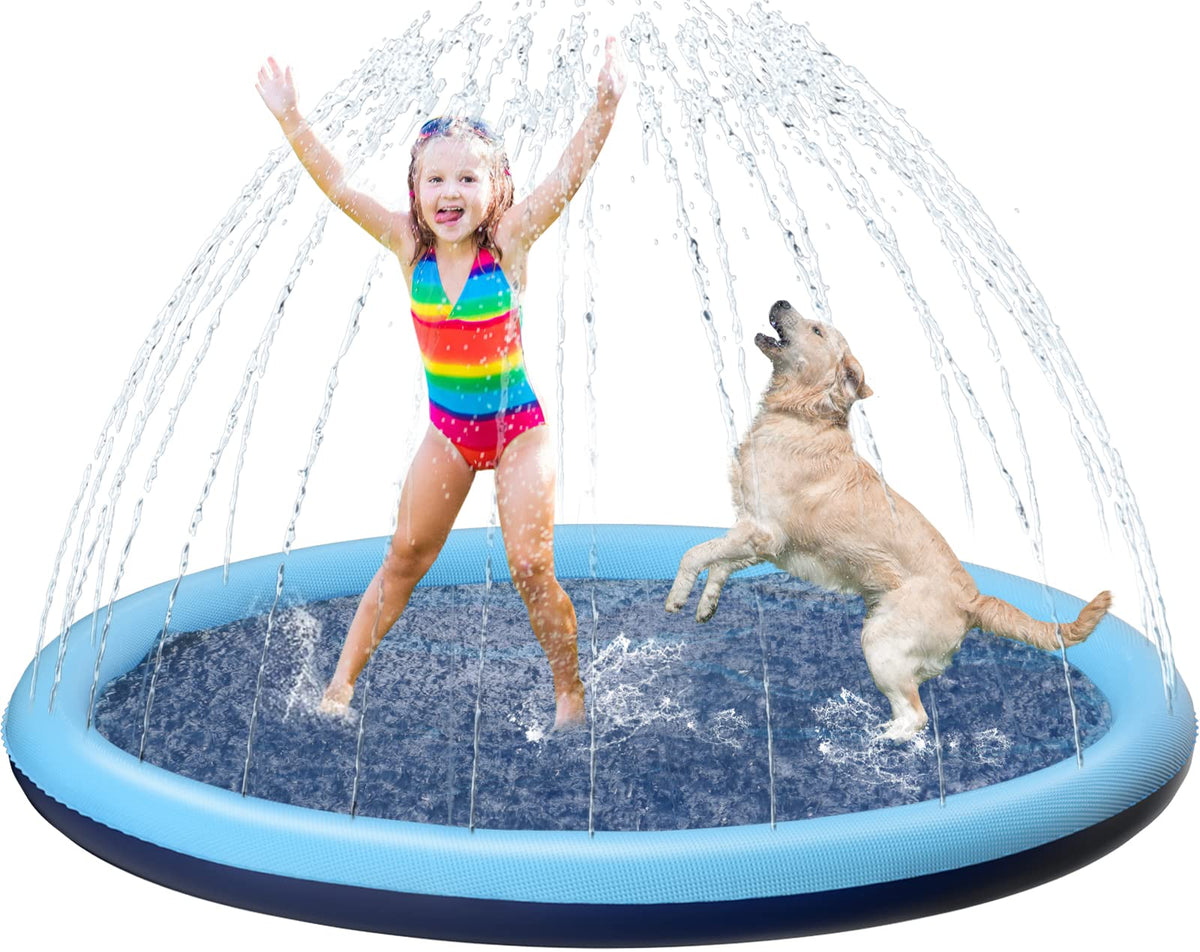 Jasonwell Kids Dog Splash Pad non-slip surface for safe outdoor play.