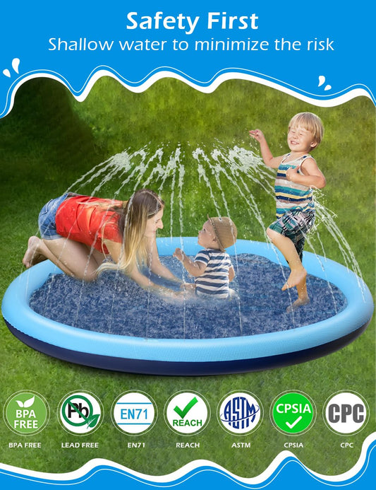 Jasonwell Kids Splash Pad Non-Slip texture helps prevent slips during water play