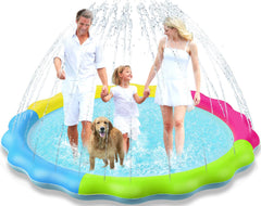 Jasonwell Kids Splash Pad setup with garden hose for quick cooling outdoors