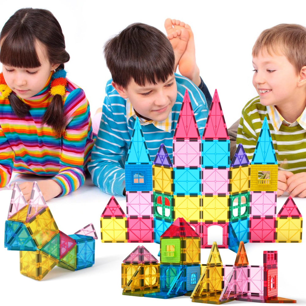 Jasonwell magnetic tiles round edges emphasize safe handling during play sessions.