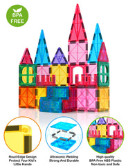 Jasonwell magnetic tiles for classroom or home learning and engineering basics