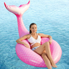Jasonwell mermaid-tail float in pink, giant 42-inch lounging float.