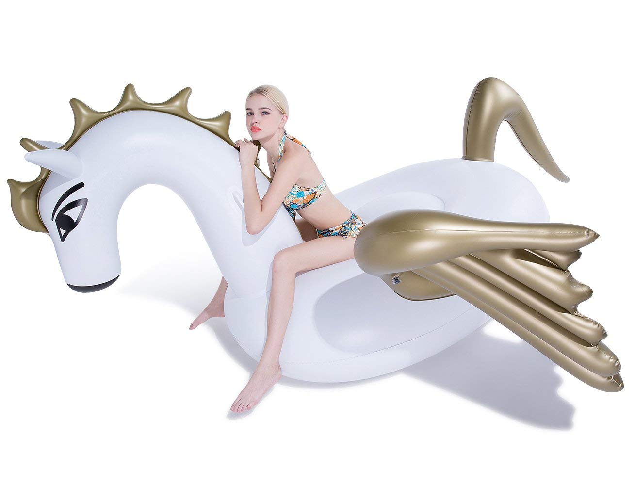 Jasonwell Pegasus float supports two adults for pool relaxation