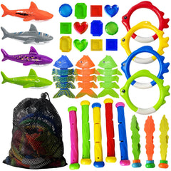 Jasonwell pool diving toys set with rings and sticks for treasure hunts