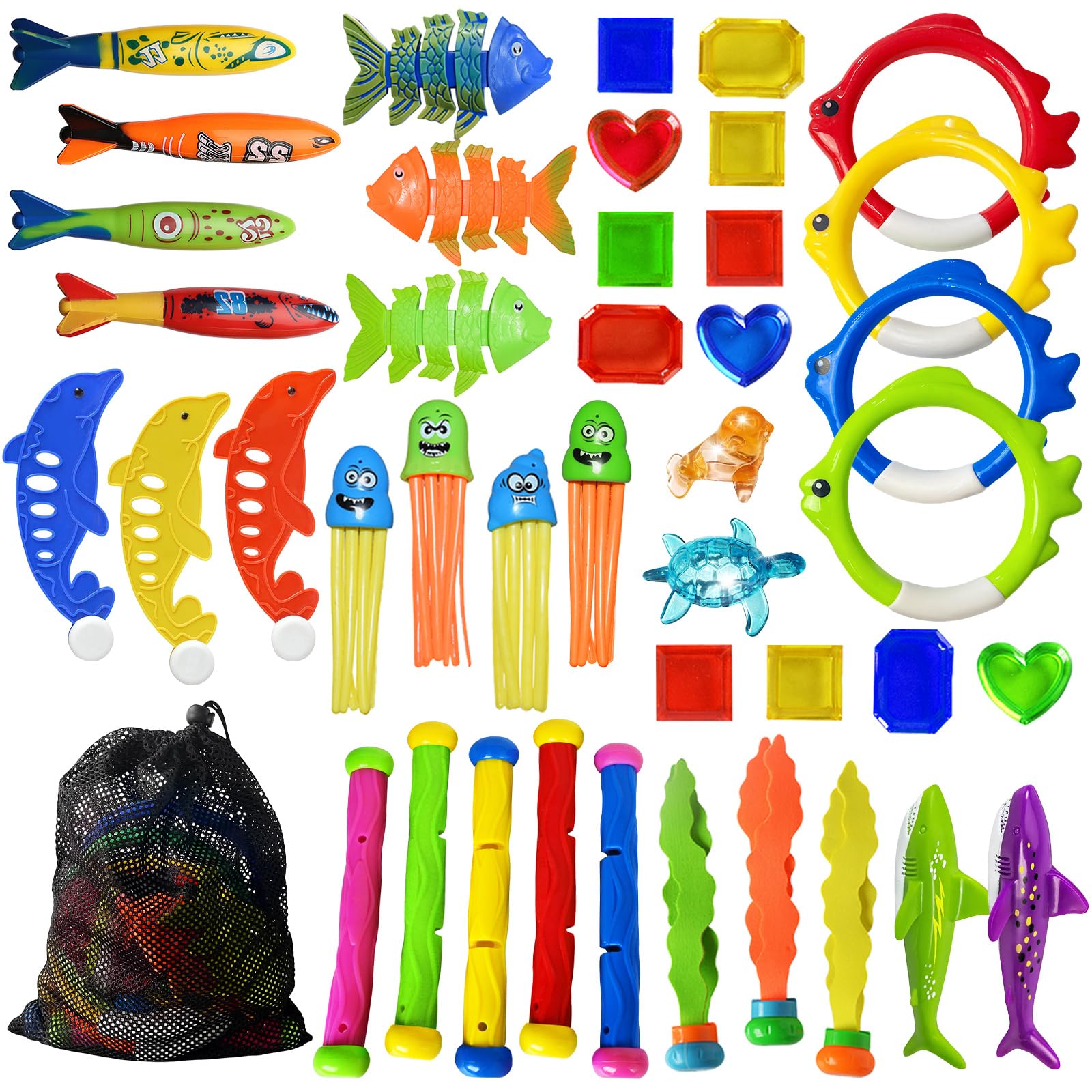 Jasonwell pool diving sticks and rings for easy underwater retrieval.