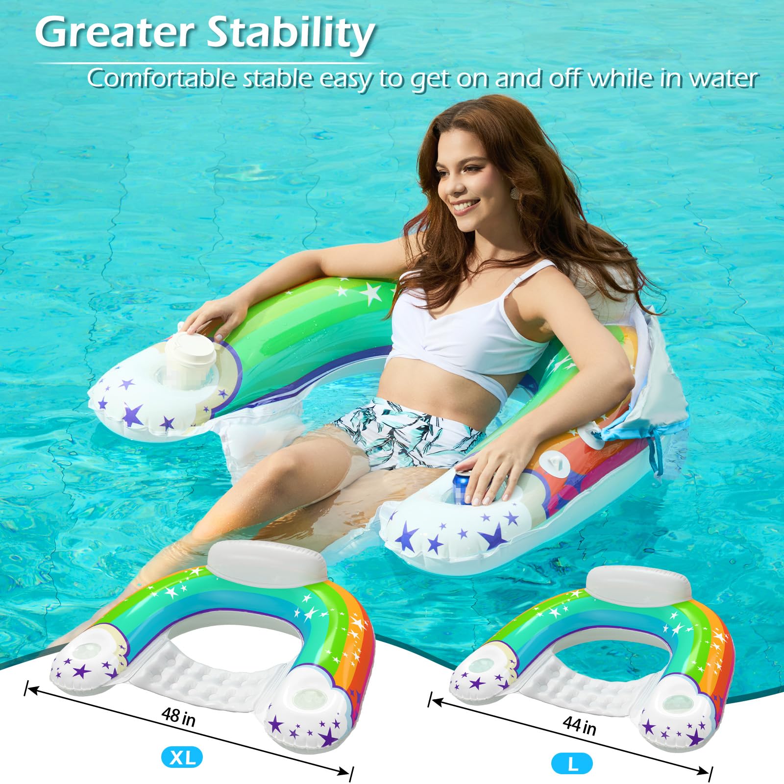 Jasonwell float with built‑in cup holders for beverages during pool time.