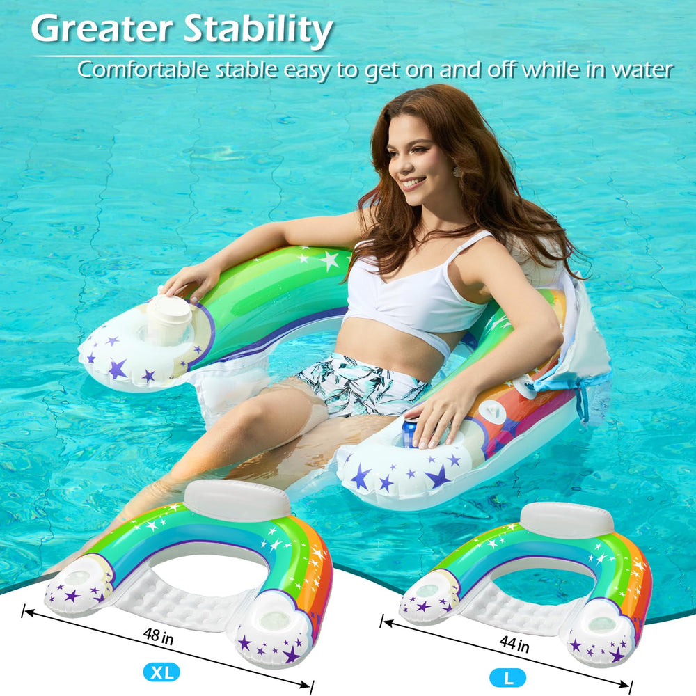 Jasonwell float with built‑in cup holders for beverages during pool time.