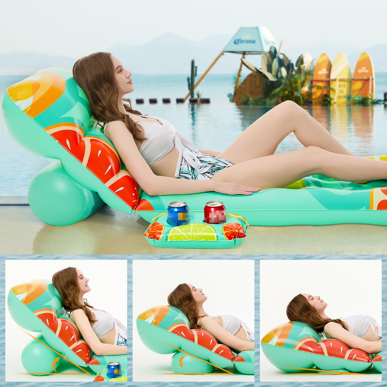 Jasonwell float with built-in cup holders for easy refreshments on the water.