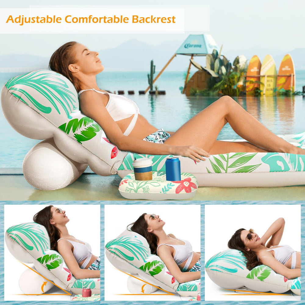 Jasonwell pool float with built in cup holders for drinks within reach