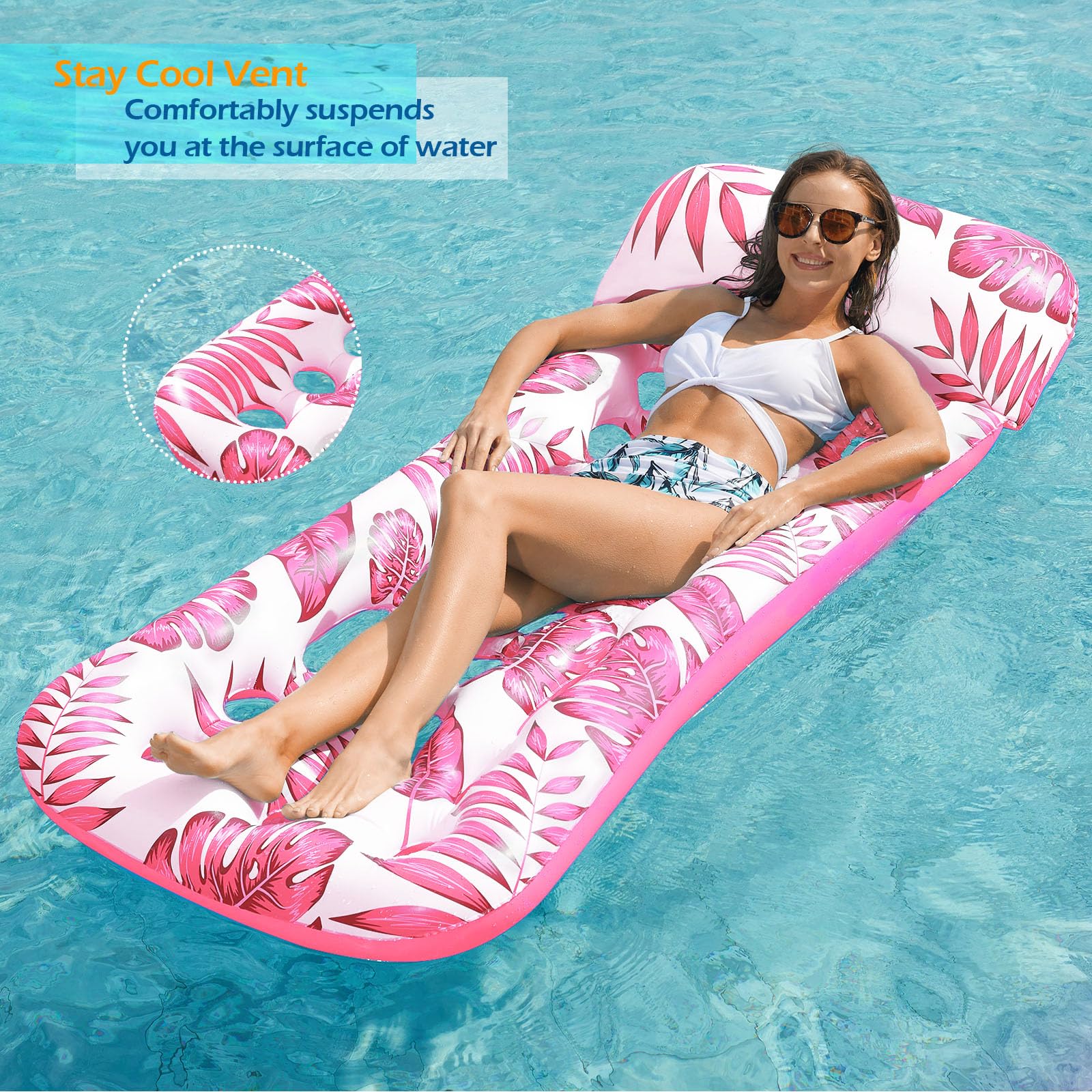 Jasonwell pool float pad eye connection for linking loungers