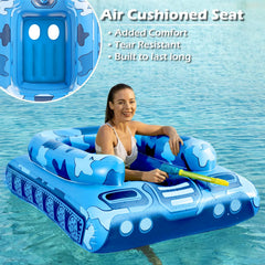 Jasonwell pool float features two leg holes to cool feet while paddling.