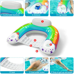 Jasonwell pool float with canopy ships with a 6-month warranty badge.