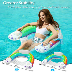 Jasonwell pool float with canopy sits partly submerged to help you stay cool.