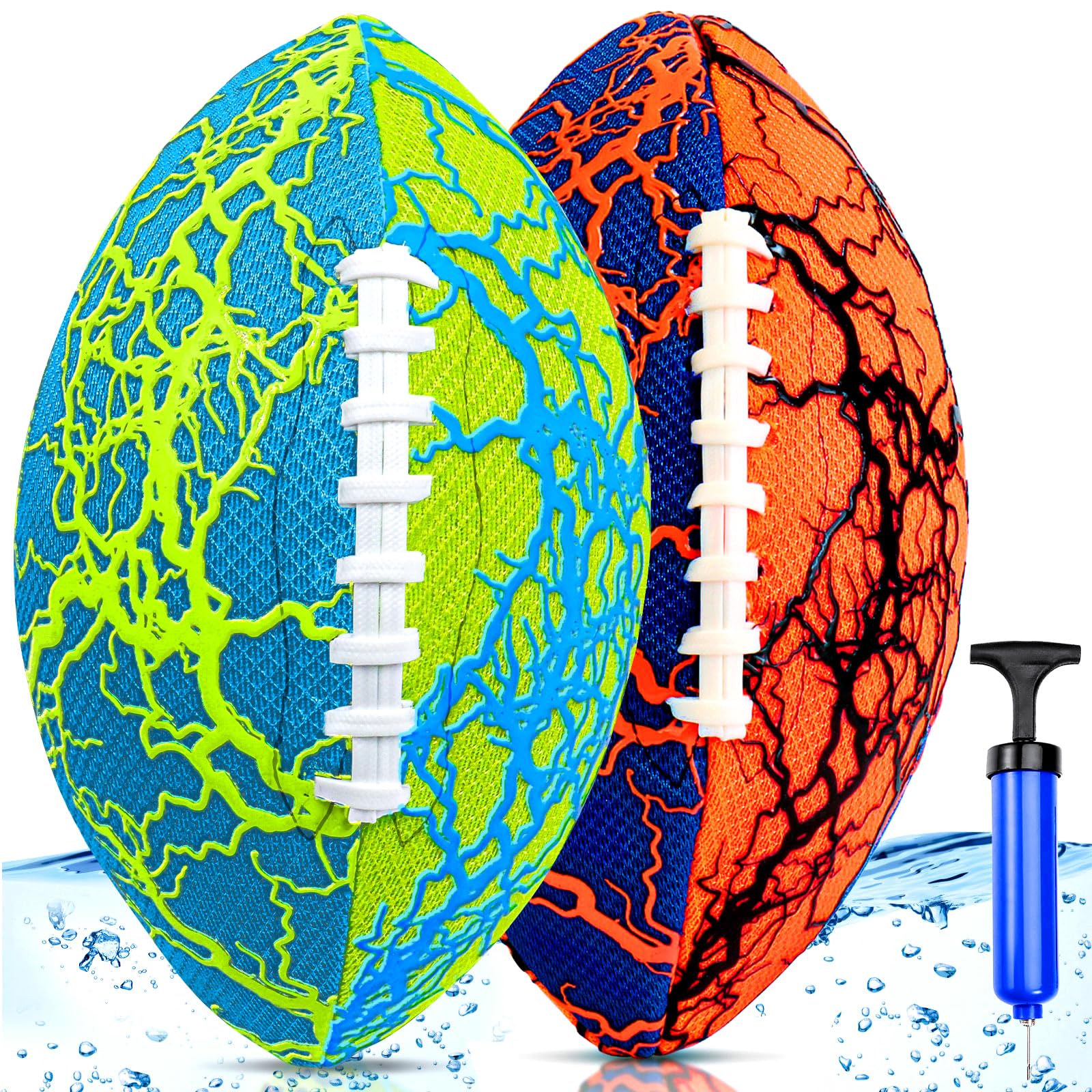 Jasonwell two-pack pool footballs with a strong grip for water play