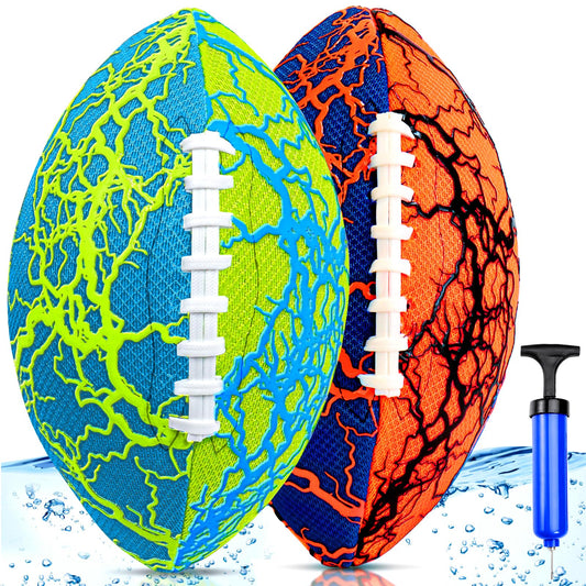 Jasonwell two-pack pool footballs with a strong grip for water play