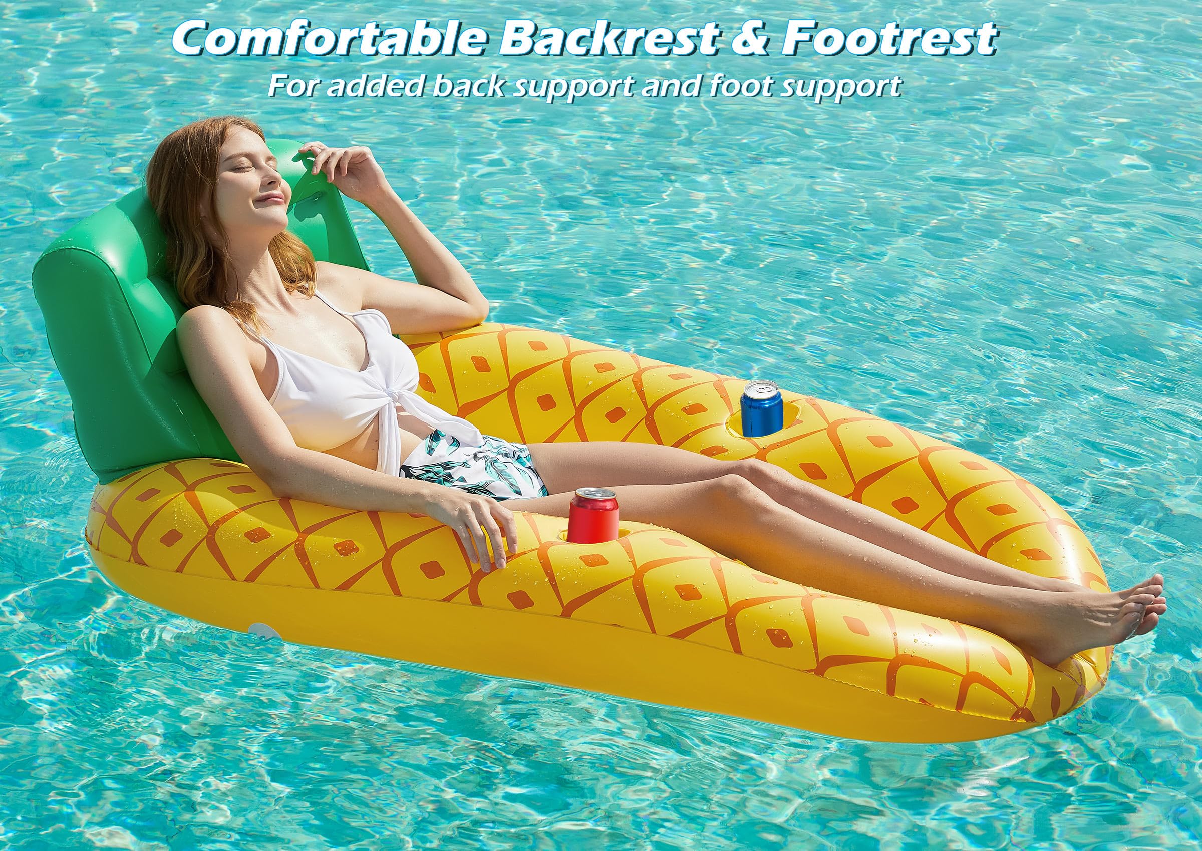 Jasonwell pool float with built-in cup holders keeps drinks close.
