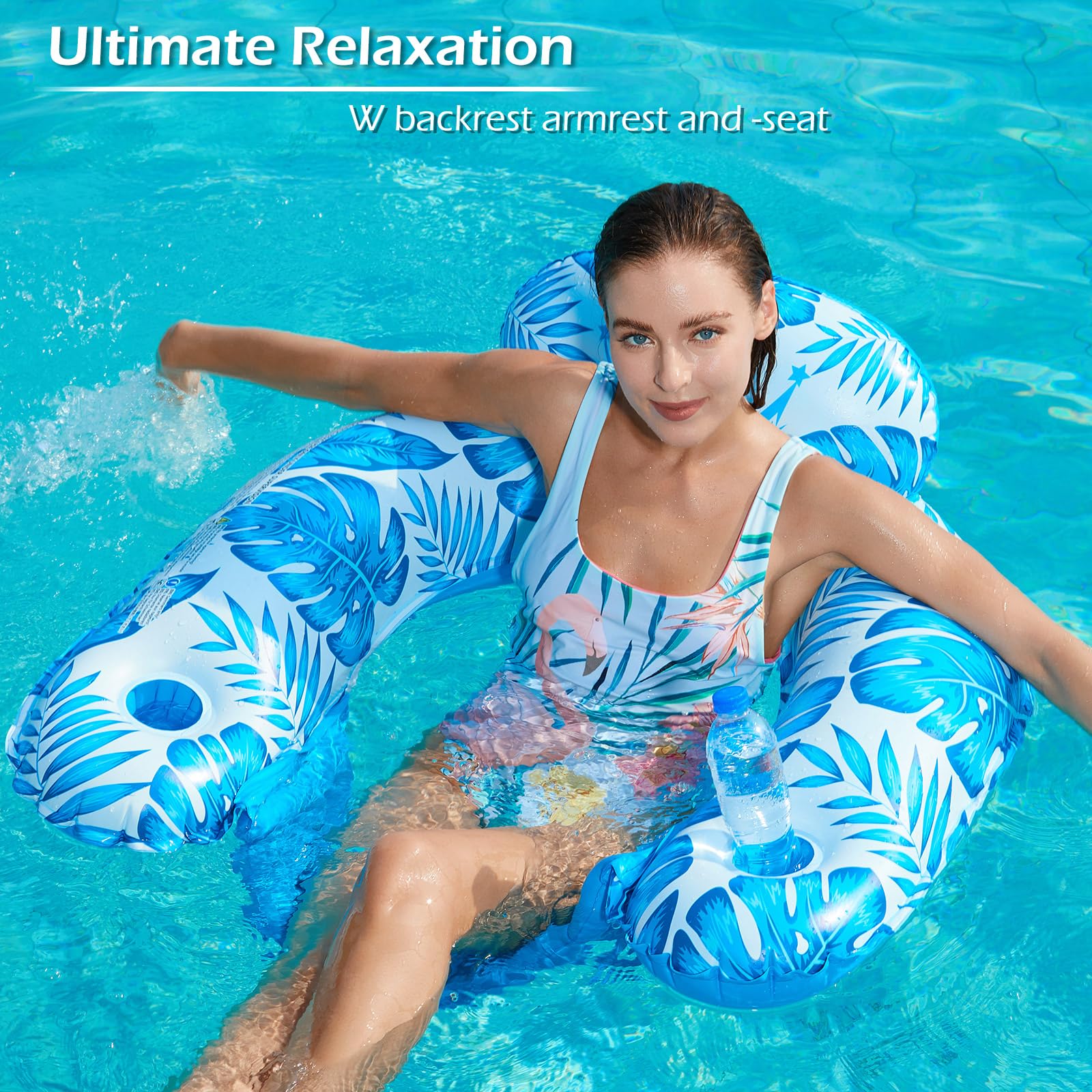 Jasonwell pool lounge with cup holders offers stable seating for sunbathing.