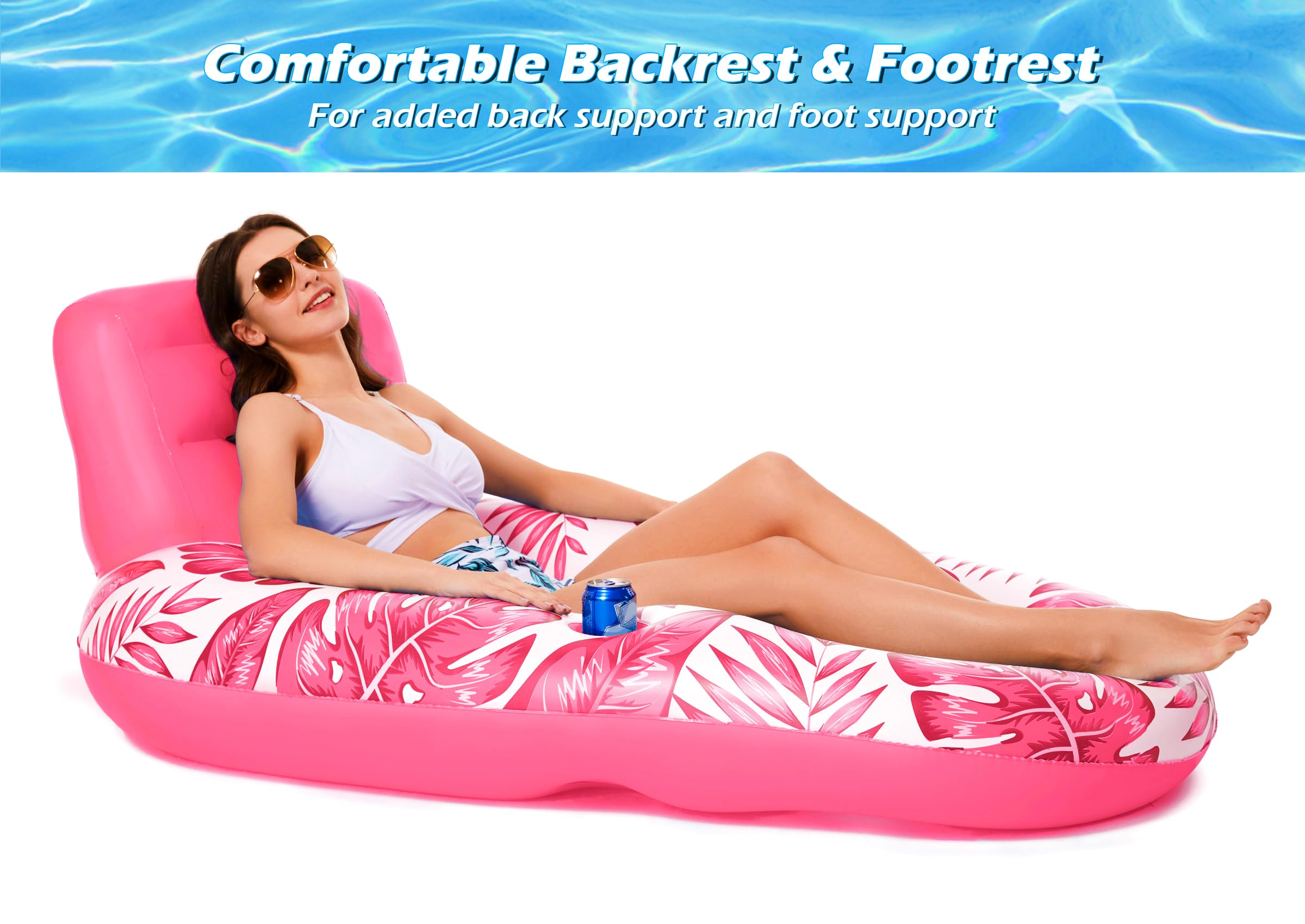 Jasonwell pool lounger features built-in cup holders for beverages