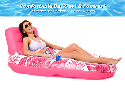 Jasonwell pool lounger features built-in cup holders for beverages
