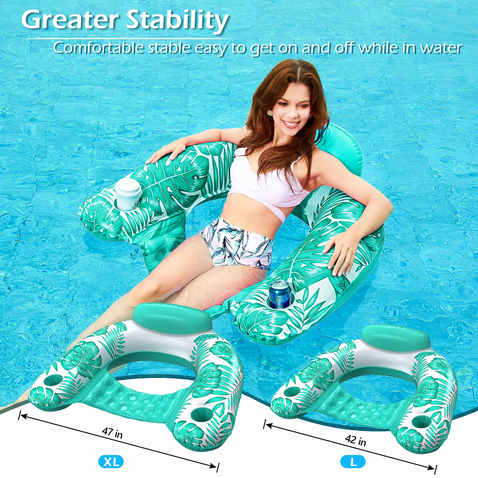 Jasonwell heavy-duty raft-grade vinyl ensures durability for pool lounging