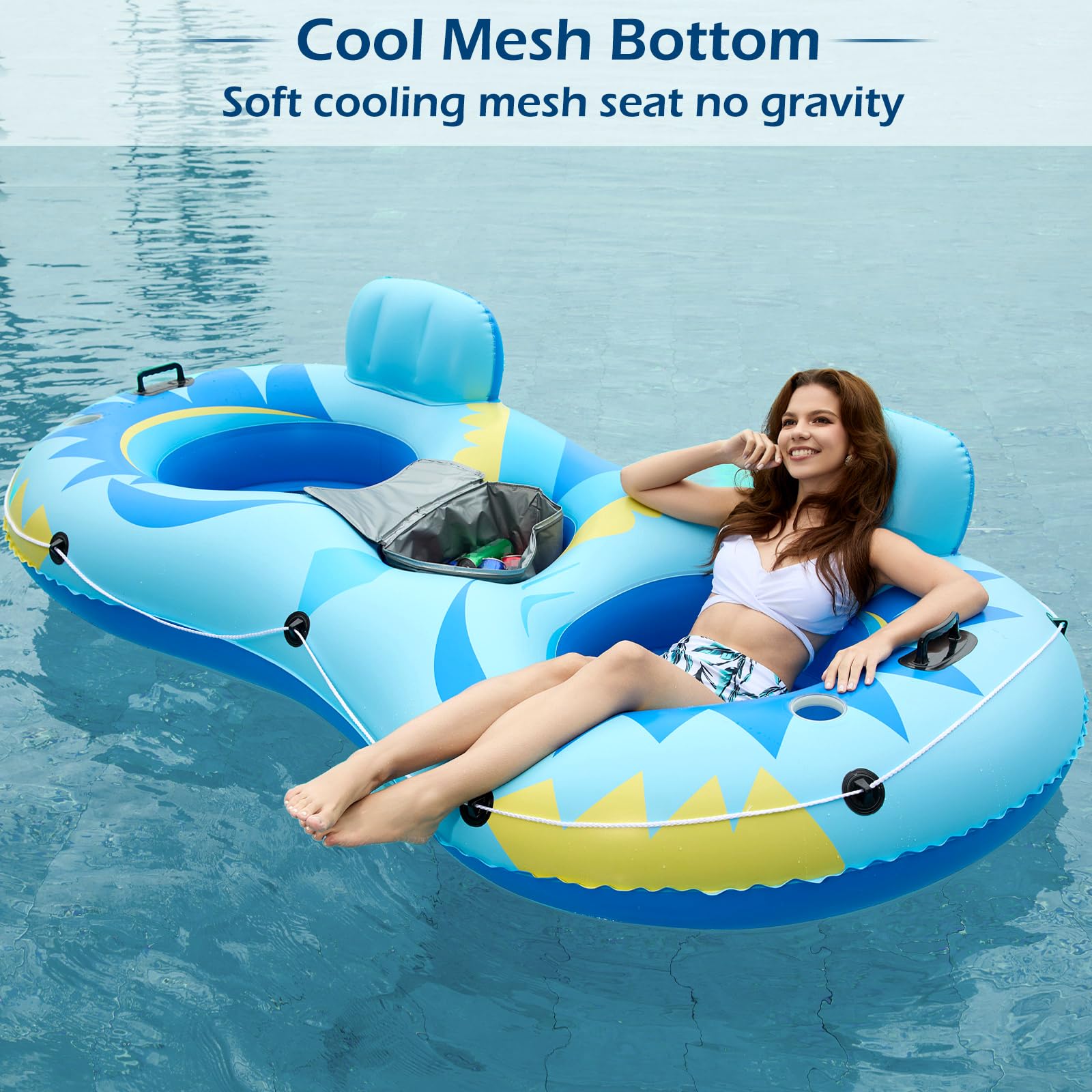 Jasonwell river float with cup holders keeps beverages within reach