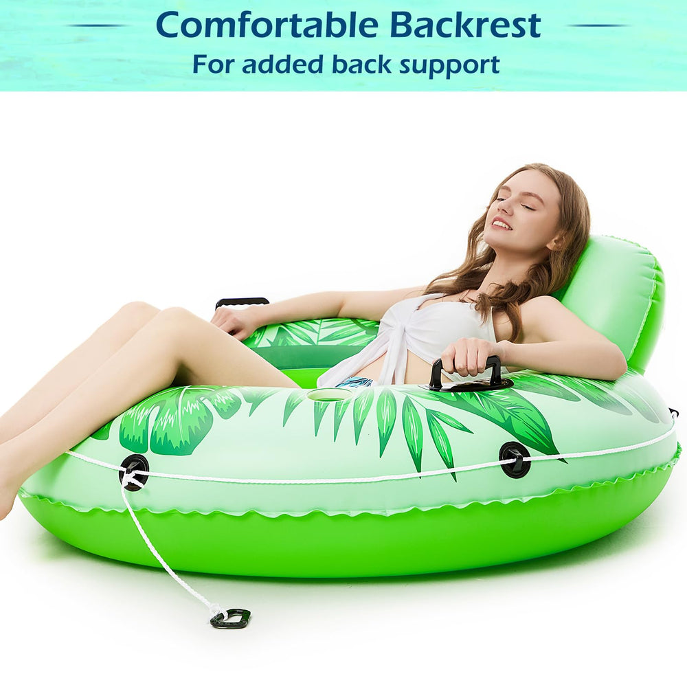 Jasonwell river tube features grip handles and a hook for easy joining
