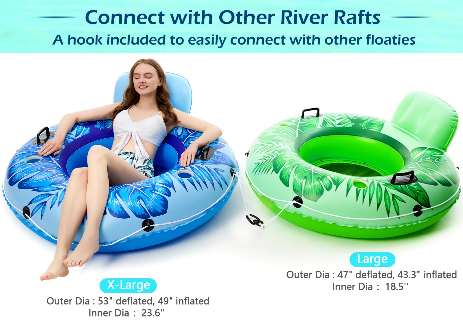 Jasonwell river tube has dual valves for quick inflation and deflation
