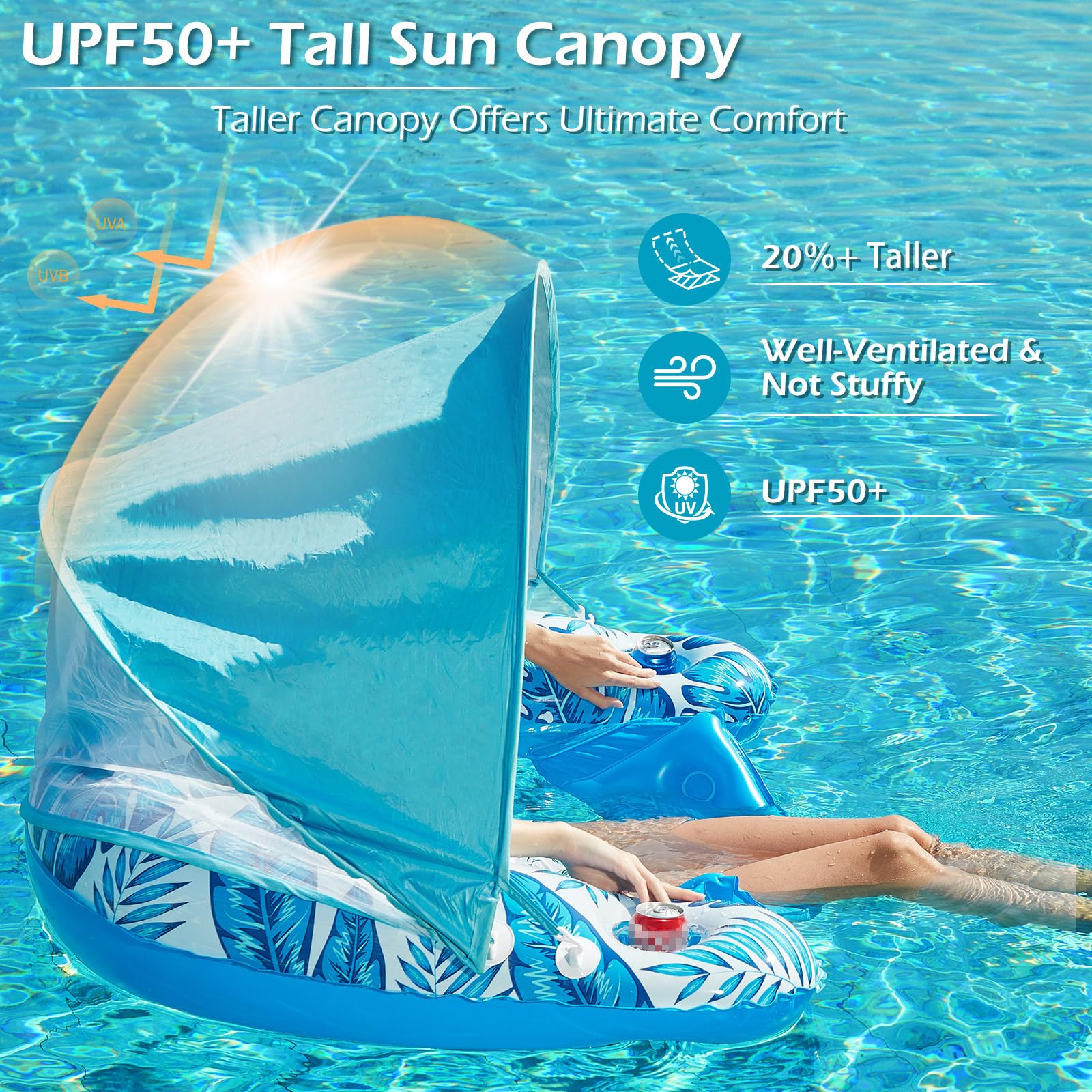 Jasonwell sling-seat pool float with armrests for comfortable lounging.