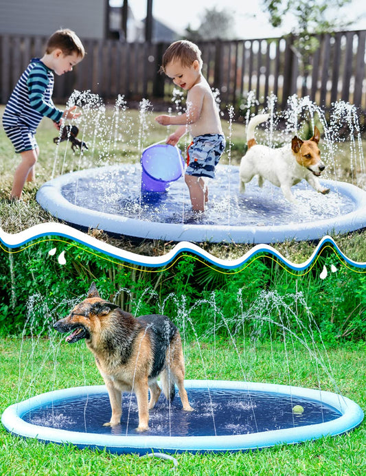 Jasonwell splash pad spray action like a fountain for cooling fun.