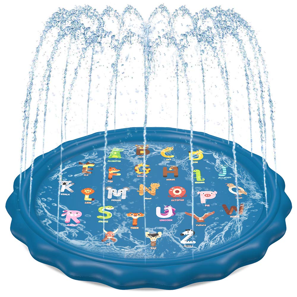 Jasonwell splash pad in use with kids enjoying a 60-inch diameter water play area