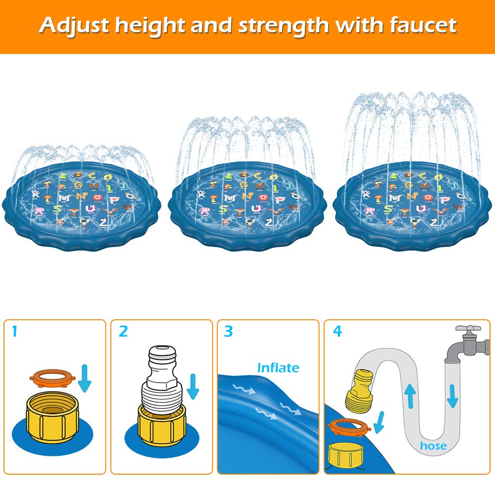 Jasonwell splash pad inflatable rim helps retain water for longer play