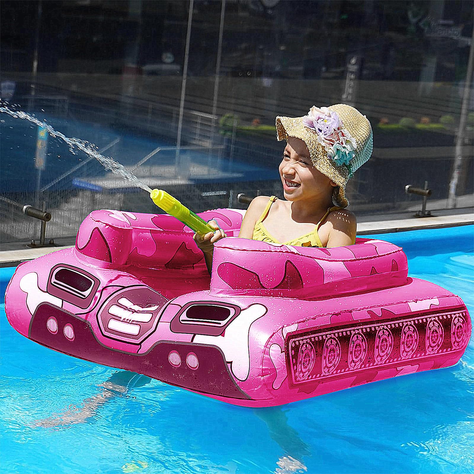 Jasonwell inflatable tank pool float with water cannon for kids' water battles