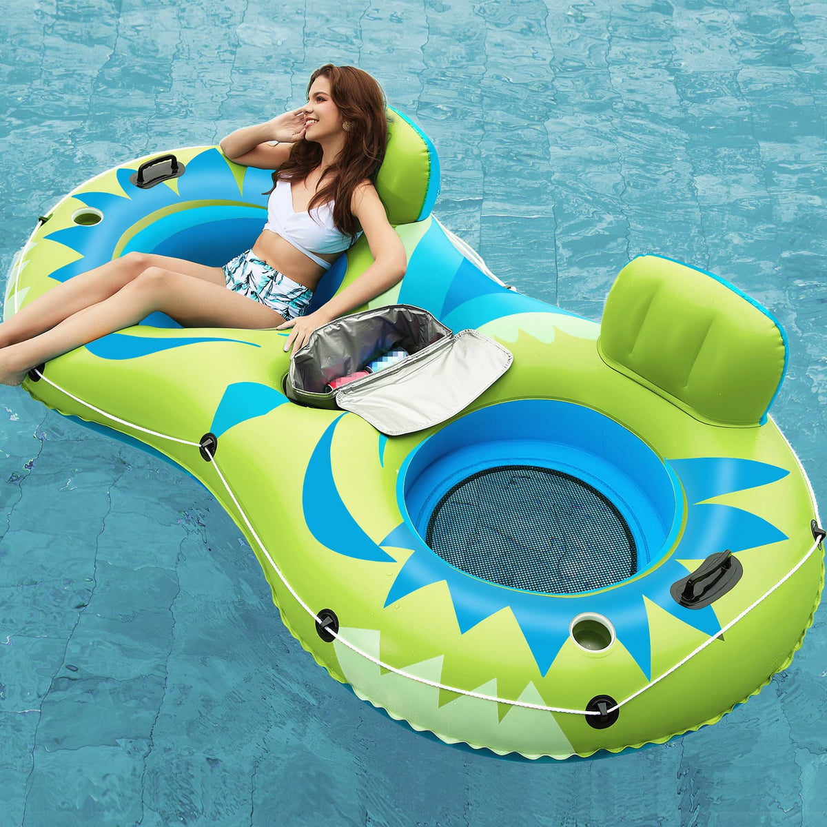 Jasonwell two-person river tube backrest for comfortable lounging.