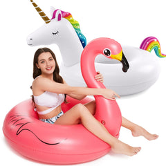 Jasonwell unicorn pool float, 42-inch wide, comfortable for family lounging.