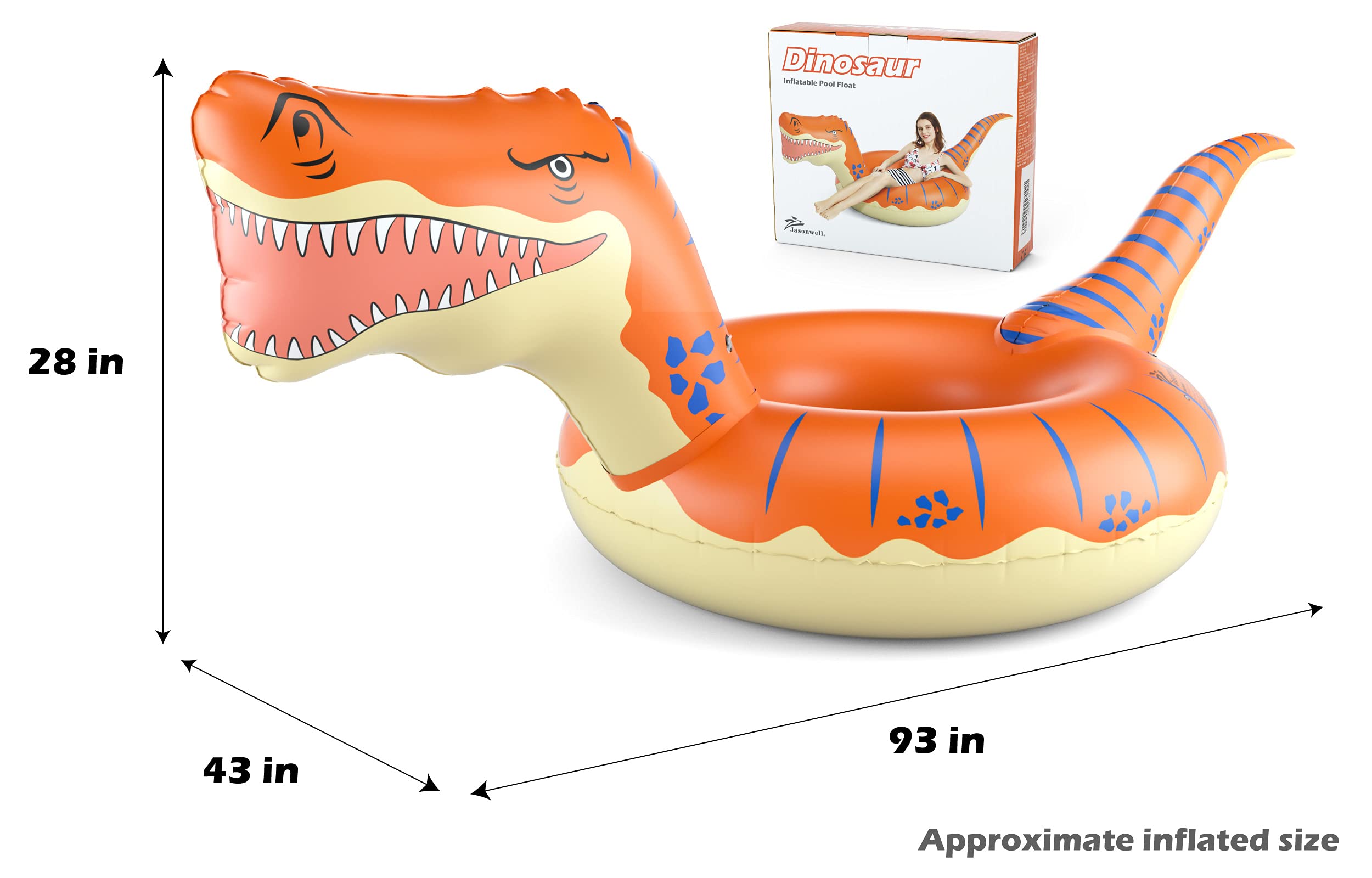 Jasonwell UV-resistant non-phthalates dino float for durable water play.