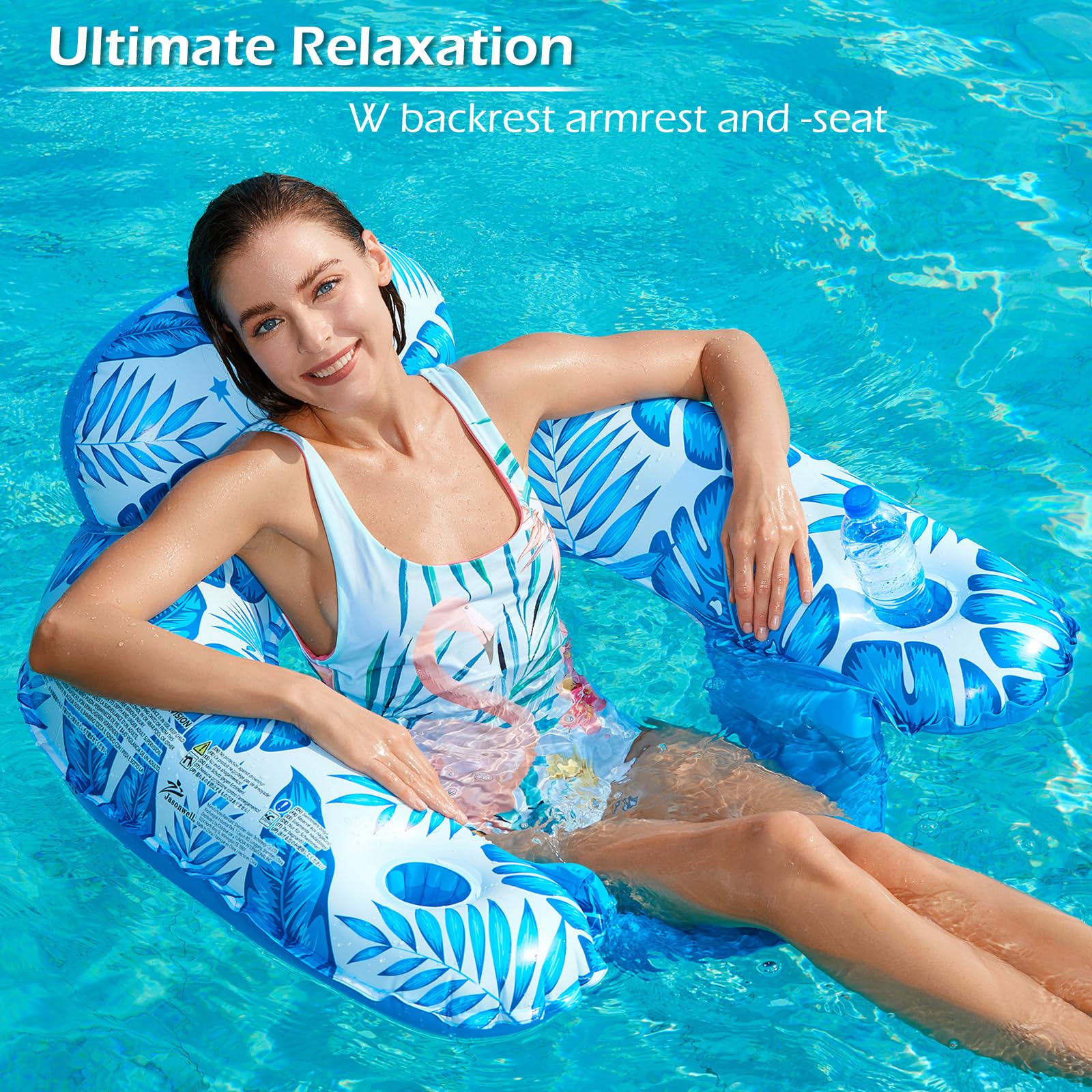 Jasonwell water-chair pool float shows backrest for comfortable all-day lounging