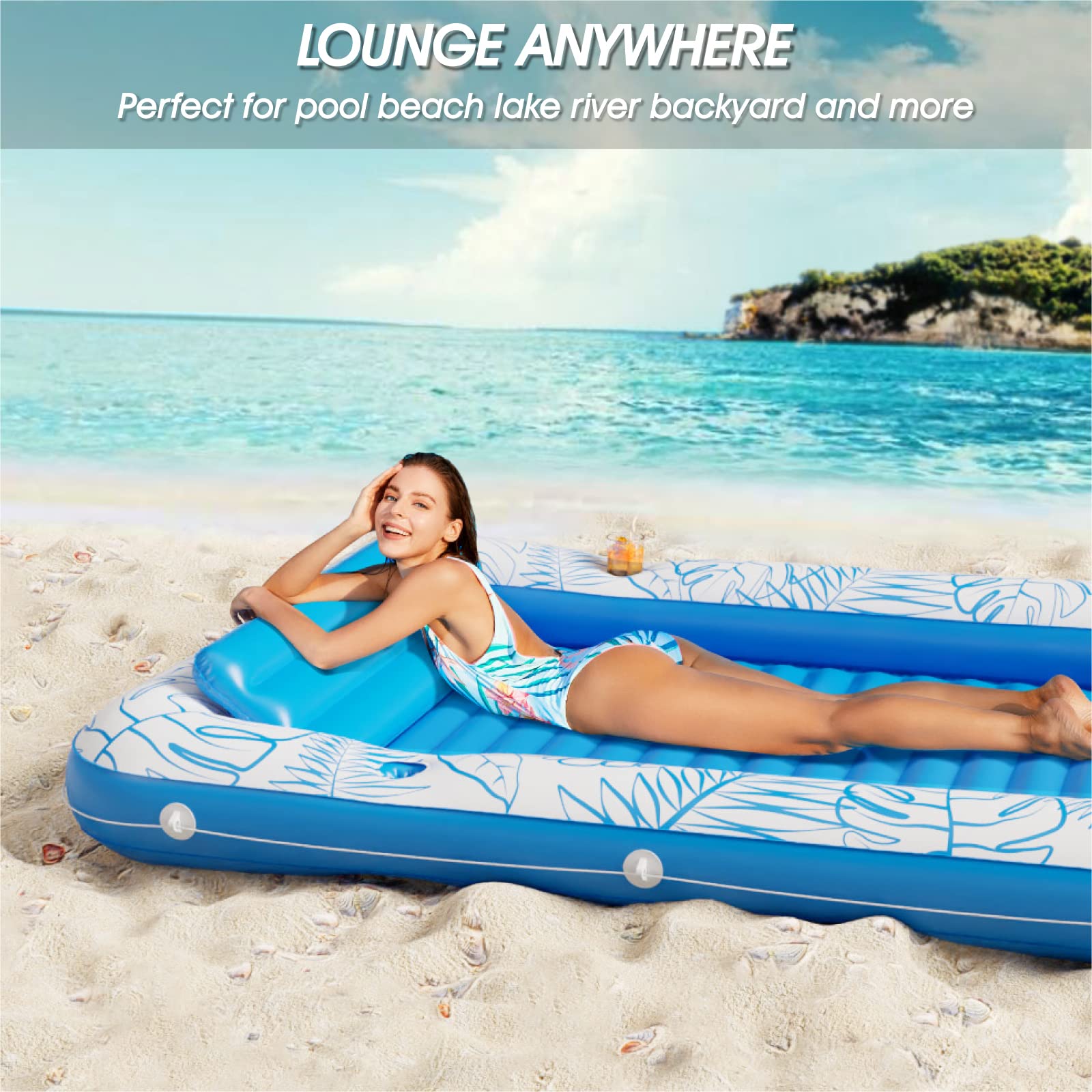 Jasonwell water-fill feature helps stay cool while sunbathing.