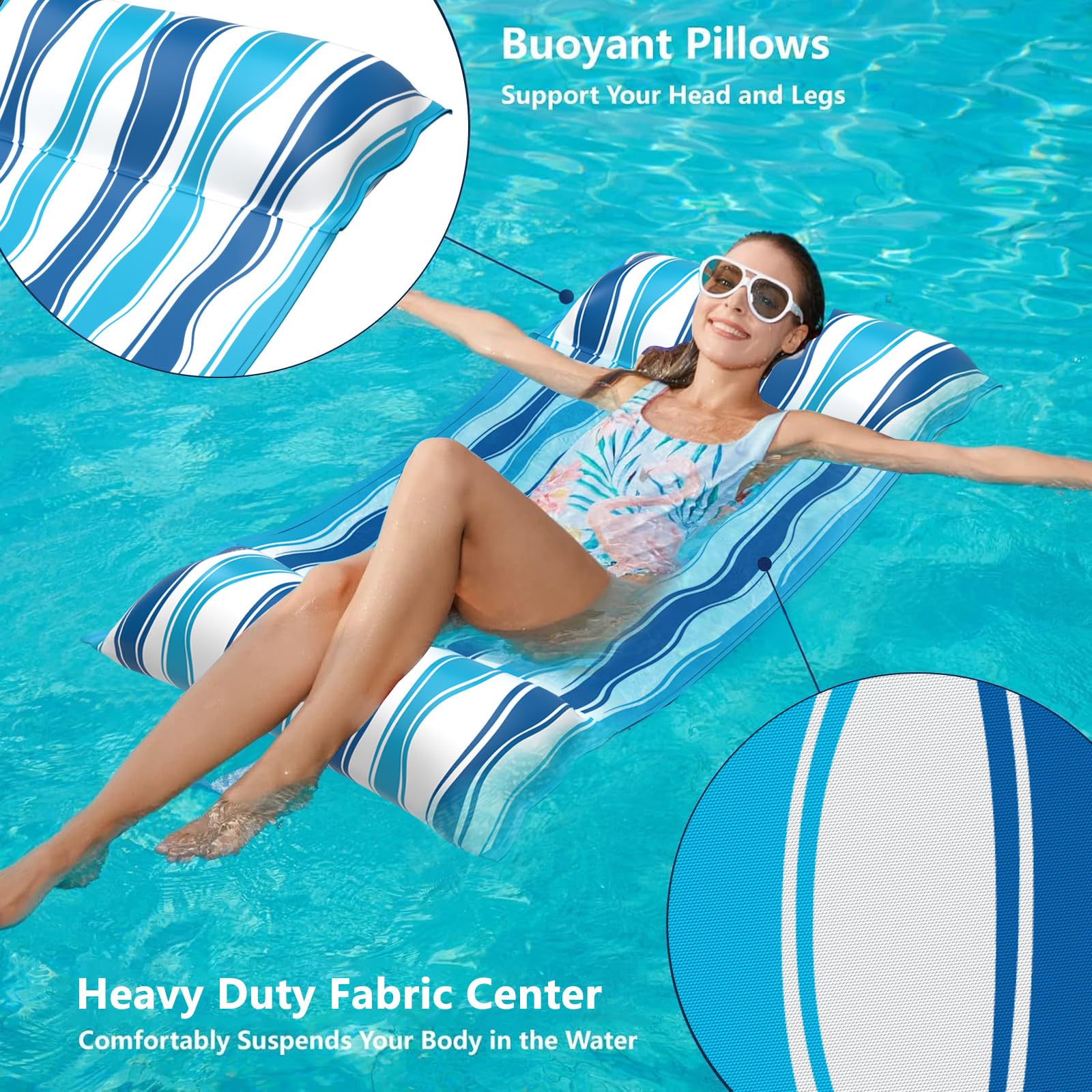 Jasonwell Water Hammock saddle mode offers comfortable seating during beach lounging.