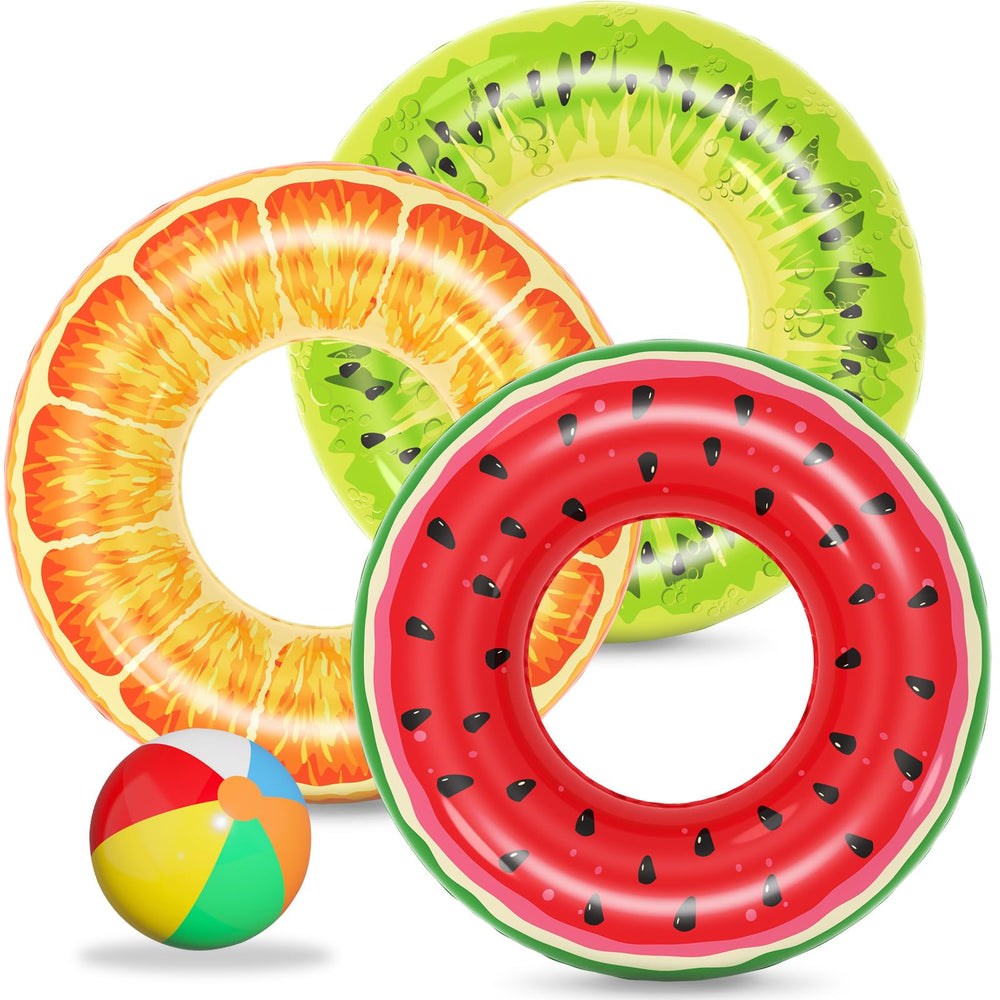 Jasonwell watermelon pool float, side view, perfect for kids at the pool party.