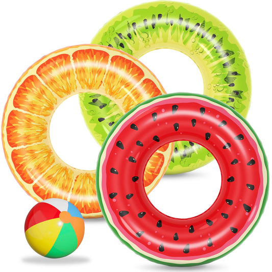 Jasonwell watermelon pool float, side view, perfect for kids at the pool party.