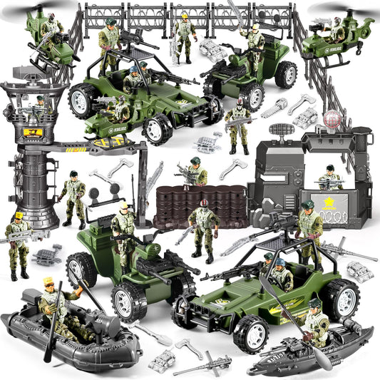 JASSKKBO 87-in-1 army base image for imaginative play and durable battle setups.