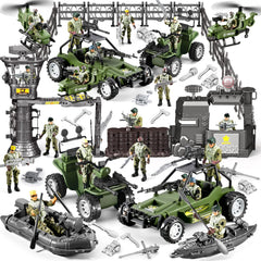 JASSKKBO 87-in-1 army base image for imaginative play and durable battle setups.