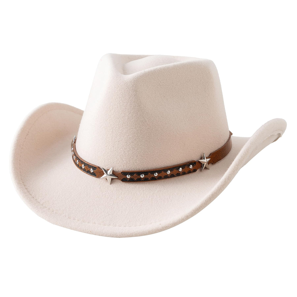 Jastore beige toddler cowboy hat with adjustable fit for secure outdoor wear