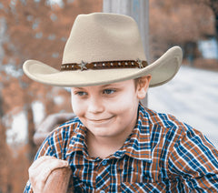 Jastore beige cowboy hat crafted from lightweight breathable felt
