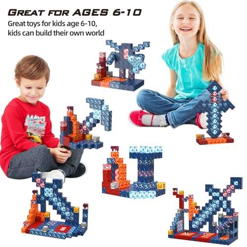 JauniQ magnetic blocks odsidian and blue rocks for colorful, engaging builds.