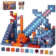 JauniQ magnetic blocks world set assembly promotes imaginative play and spatial thinking.